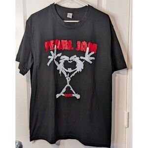 Pearl Jam Alive Stickman Shirt XL Black Short Sleeve Rock Band Graphic Tee